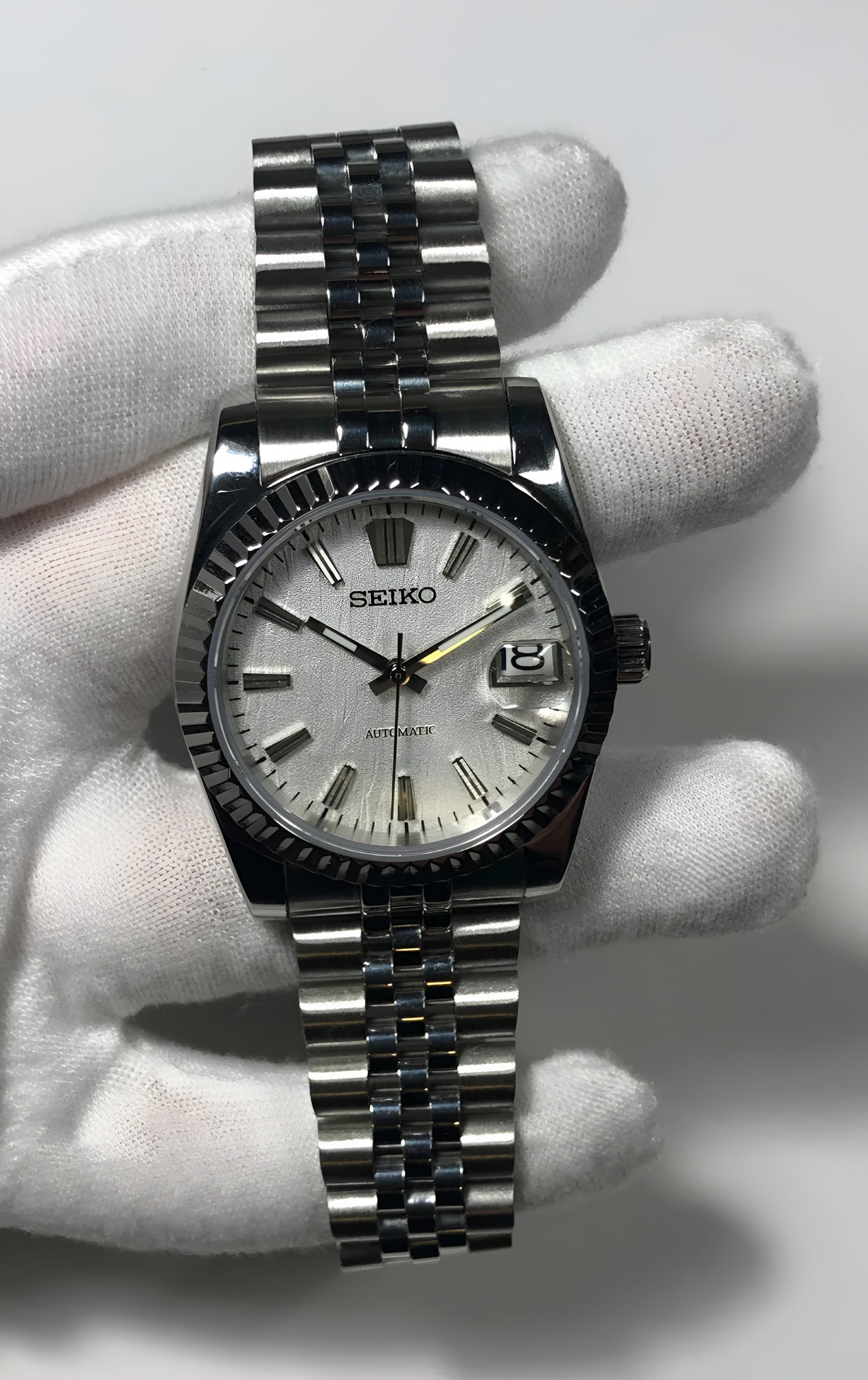 Seiko Mod White textured