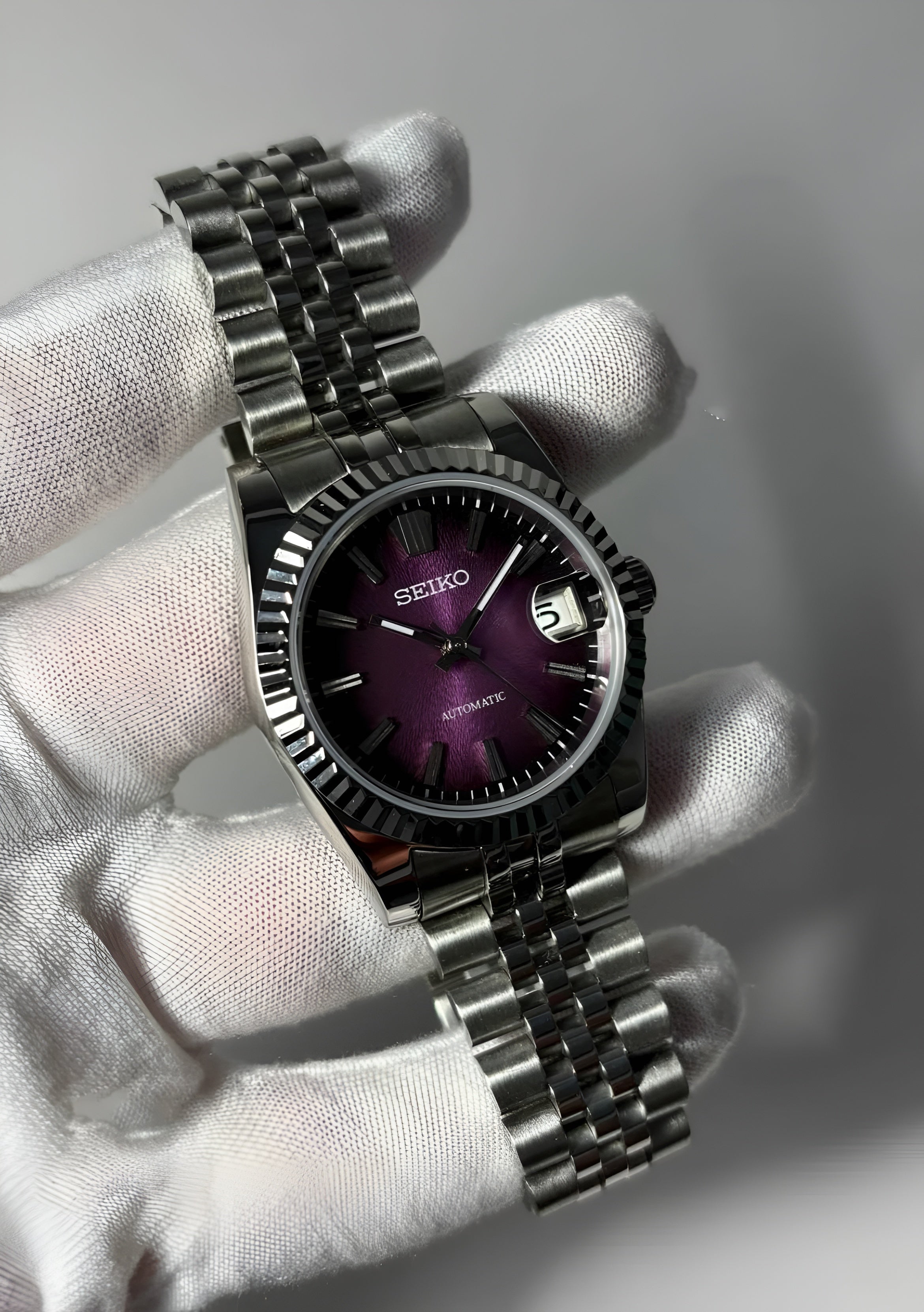 Seiko Mod purple textured dial