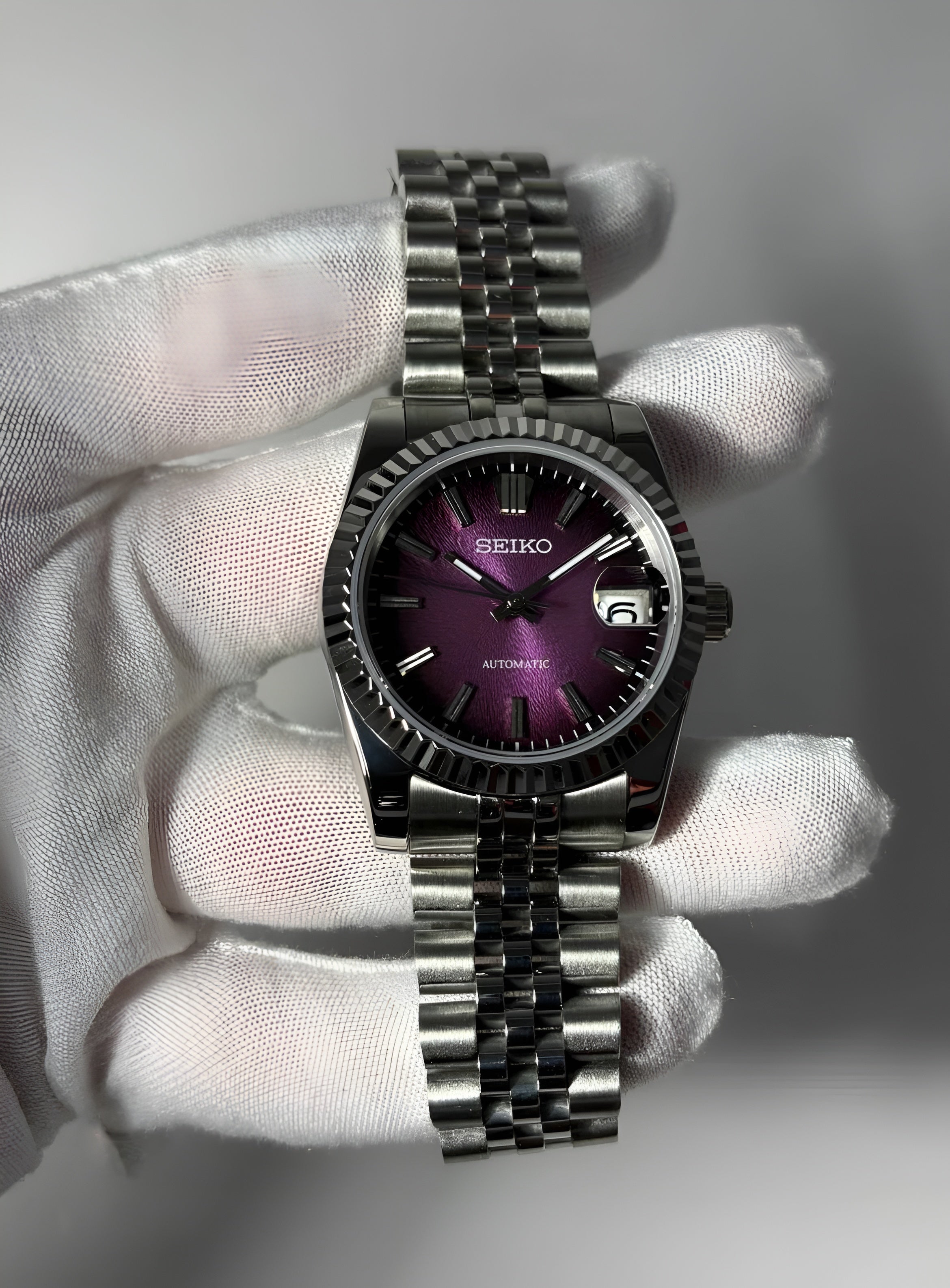 Seiko Mod purple textured dial