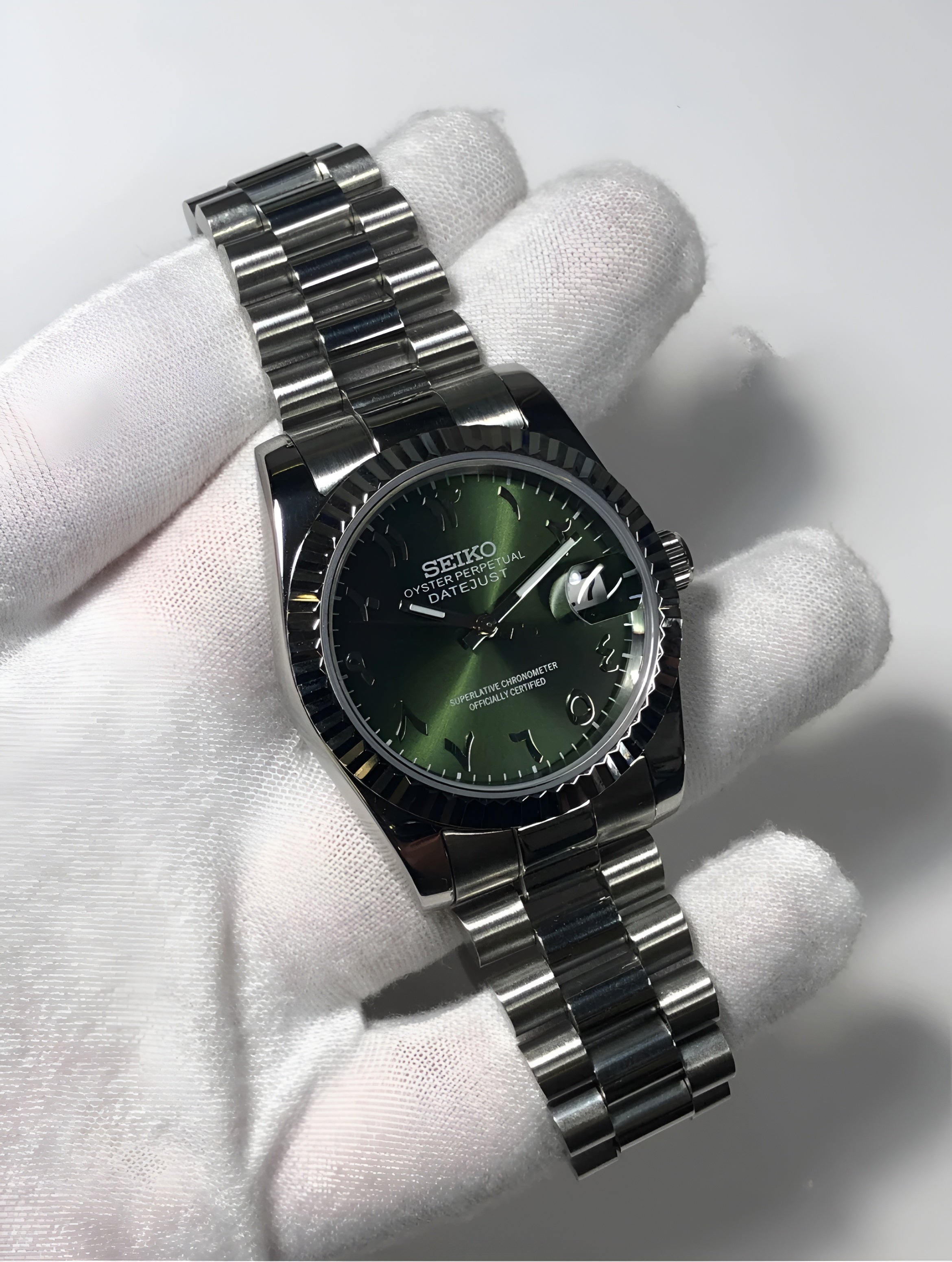 Seiko Mod Olive arabic dial