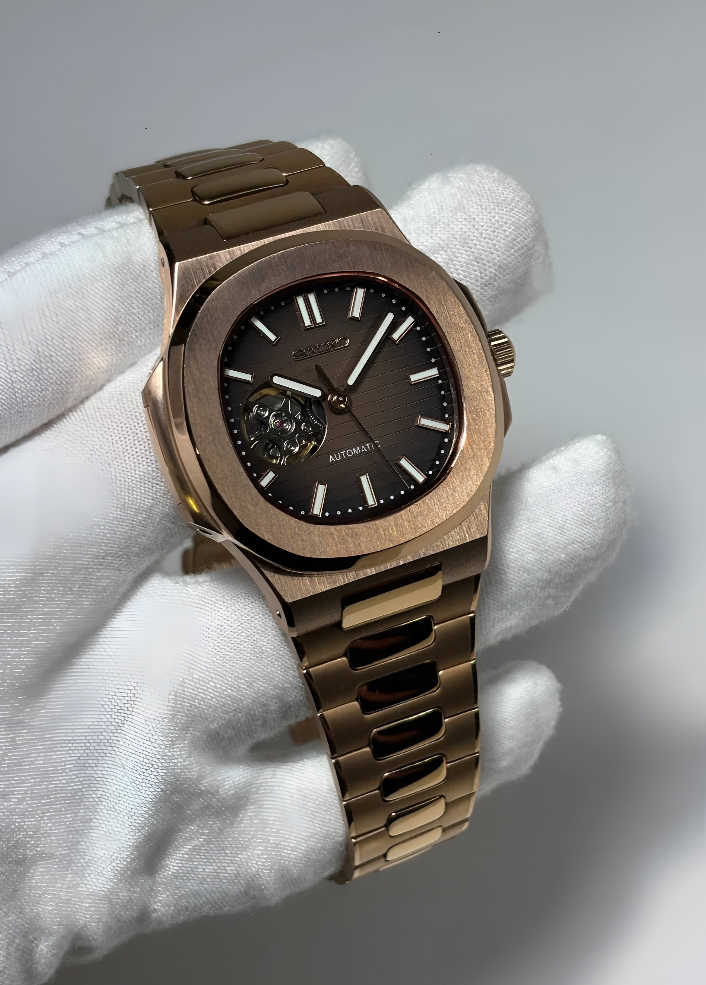 Seiko Mod Open Heart Rosé Gold